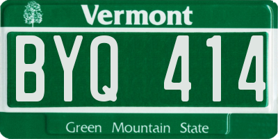 VT license plate BYQ414