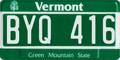 VT license plate BYQ416