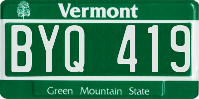 VT license plate BYQ419