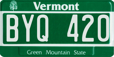 VT license plate BYQ420