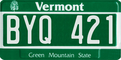 VT license plate BYQ421