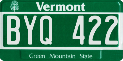 VT license plate BYQ422