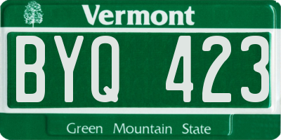 VT license plate BYQ423