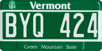 VT license plate BYQ424