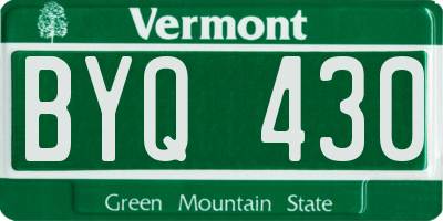 VT license plate BYQ430