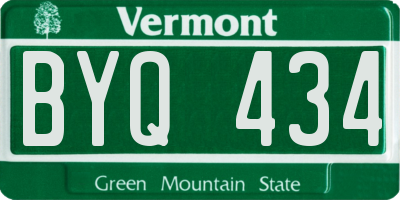 VT license plate BYQ434