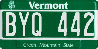 VT license plate BYQ442