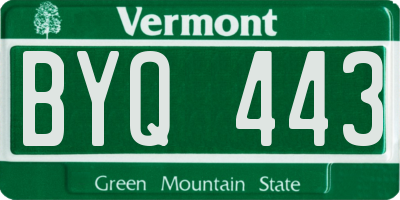 VT license plate BYQ443