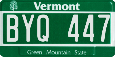 VT license plate BYQ447