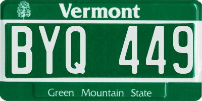 VT license plate BYQ449