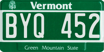 VT license plate BYQ452