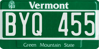 VT license plate BYQ455