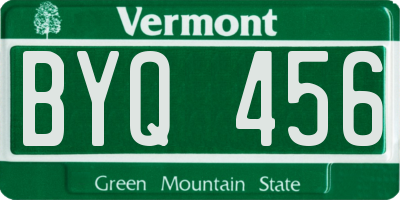 VT license plate BYQ456