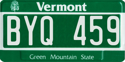 VT license plate BYQ459