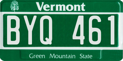 VT license plate BYQ461