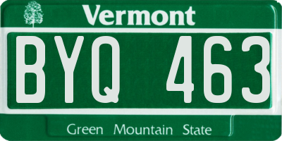 VT license plate BYQ463