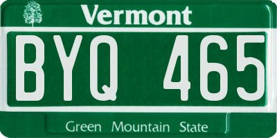 VT license plate BYQ465