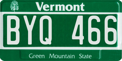 VT license plate BYQ466
