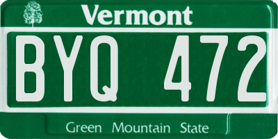 VT license plate BYQ472