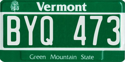 VT license plate BYQ473