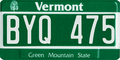 VT license plate BYQ475