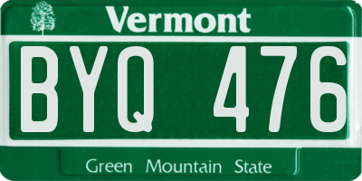 VT license plate BYQ476