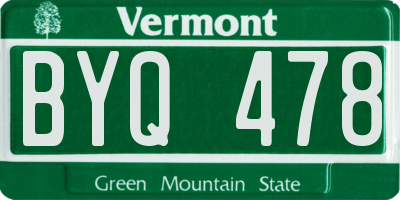 VT license plate BYQ478