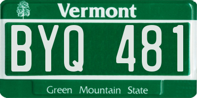 VT license plate BYQ481