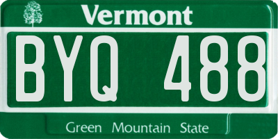VT license plate BYQ488