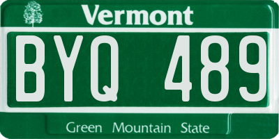 VT license plate BYQ489