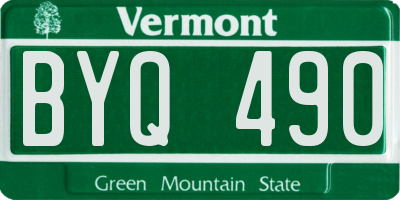 VT license plate BYQ490