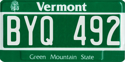 VT license plate BYQ492