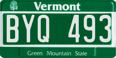 VT license plate BYQ493