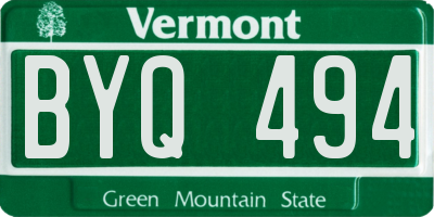 VT license plate BYQ494