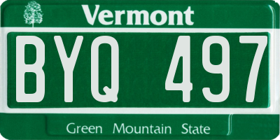 VT license plate BYQ497