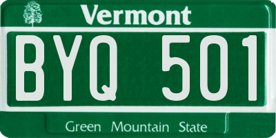 VT license plate BYQ501