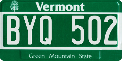 VT license plate BYQ502