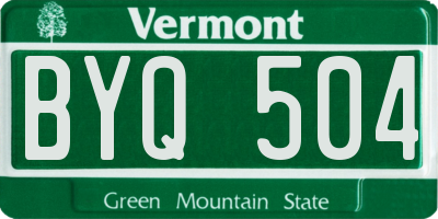 VT license plate BYQ504
