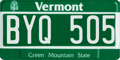 VT license plate BYQ505