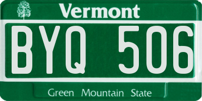 VT license plate BYQ506