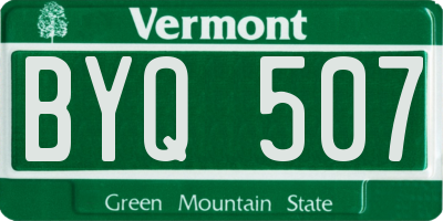 VT license plate BYQ507