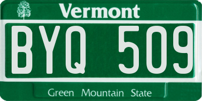 VT license plate BYQ509