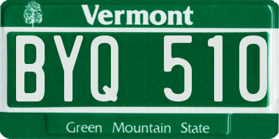 VT license plate BYQ510