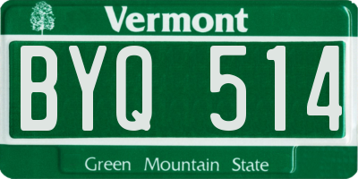 VT license plate BYQ514
