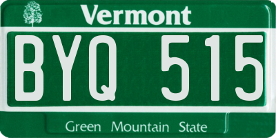 VT license plate BYQ515