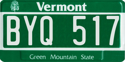 VT license plate BYQ517