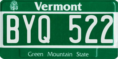 VT license plate BYQ522