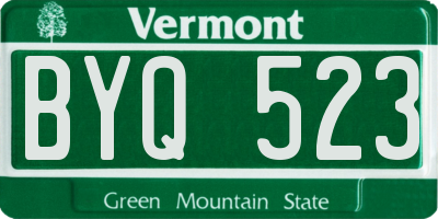 VT license plate BYQ523