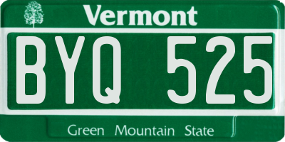 VT license plate BYQ525