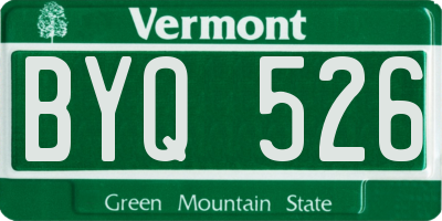 VT license plate BYQ526